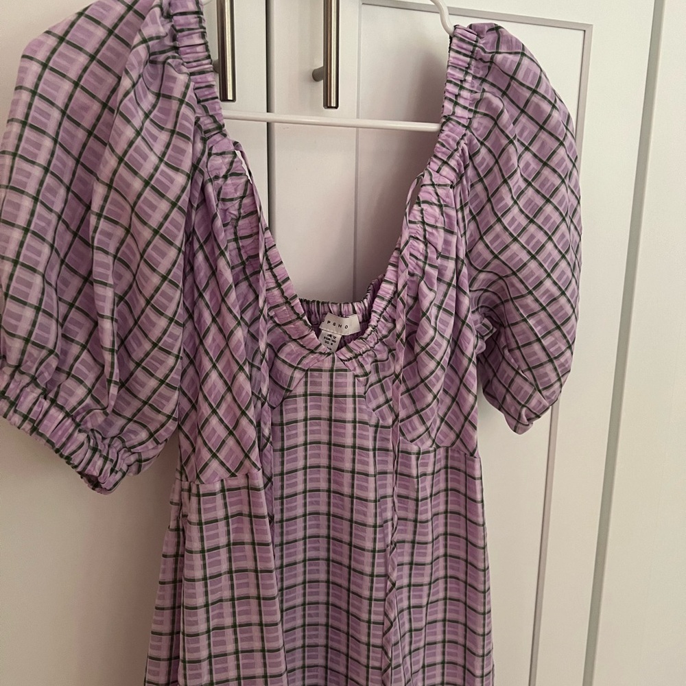 Topshop puff sleeve midi dress (non maternity but bump friendly)
